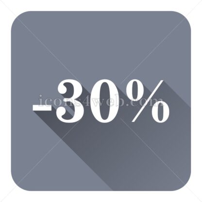 30 percent discount flat icon with long shadow vector – royalty free icon - Icons for website
