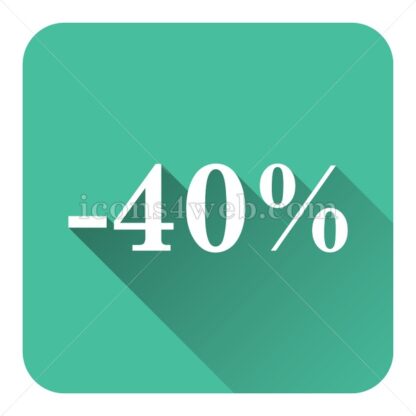 40 percent discount flat icon with long shadow vector – royalty free icon - Icons for website