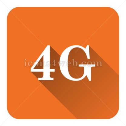 4G flat icon with long shadow vector – button icon - Icons for website