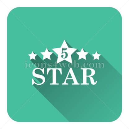 5 star flat icon with long shadow vector – graphic design icon - Icons for website