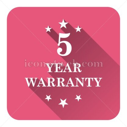 5 year warranty flat icon with long shadow vector – website icon - Icons for website