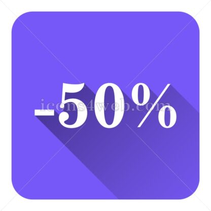 50 percent discount flat icon with long shadow vector – royalty free icon - Icons for website