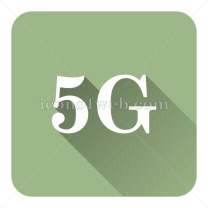 5G flat icon with long shadow vector – button icon - Icons for website