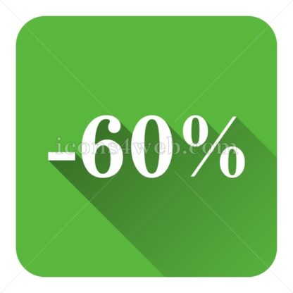 60 percent discount flat icon with long shadow vector – royalty free icon - Icons for website