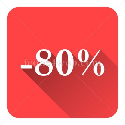 80 percent discount flat icon with long shadow vector – royalty free icon - Icons for website