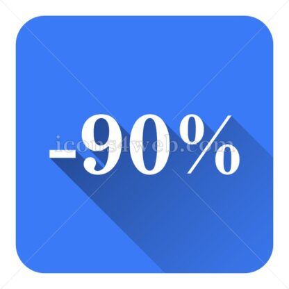 90 percent discount flat icon with long shadow vector – royalty free icon - Icons for website