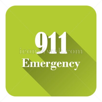 911 Emergency flat icon with long shadow vector – stock icon - Icons for website