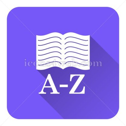 A-Z book flat icon with long shadow vector – stock icon - Icons for website