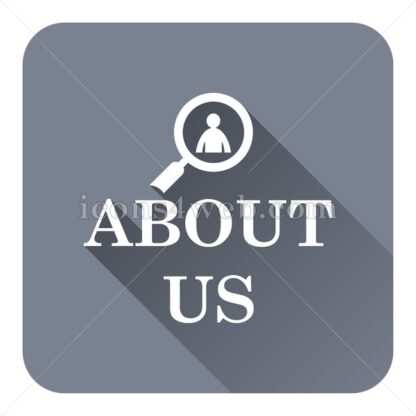 About us flat icon with long shadow vector – icon for website - Icons for website
