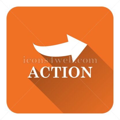 Action flat icon with long shadow vector – icon stock - Icons for website