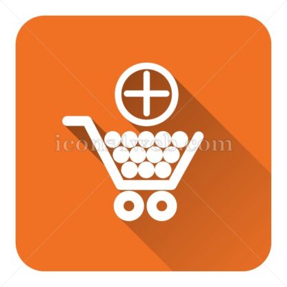 Add to cart flat icon with long shadow vector – icons for website - Icons for website
