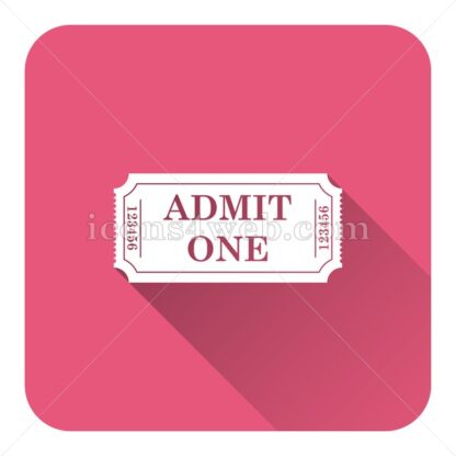 Admin one ticket flat icon with long shadow vector – icon website - Icons for website