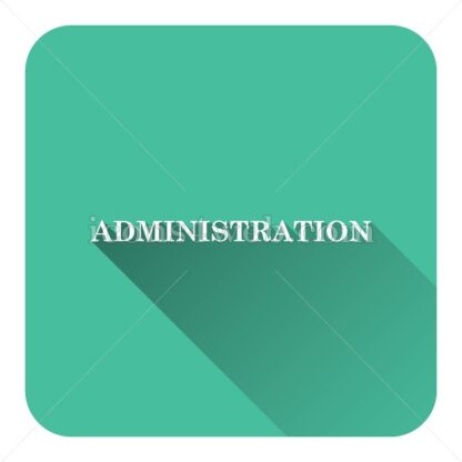 Administration flat icon with long shadow vector – button for website - Icons for website
