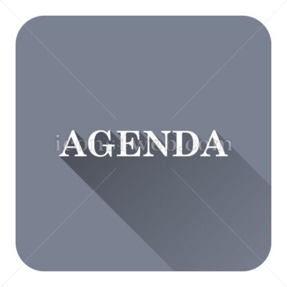 Agenda flat icon with long shadow vector – vector button - Icons for website