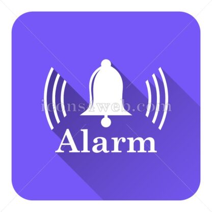 Alarm flat icon with long shadow vector – web page icon - Icons for website