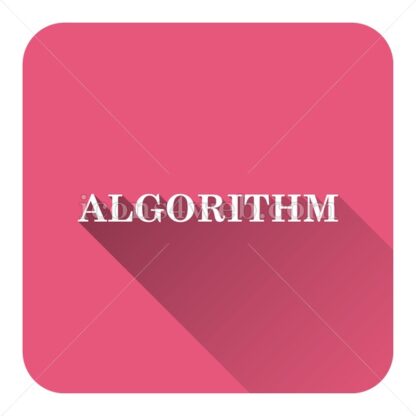 Algorithm flat icon with long shadow vector – vector button - Icons for website