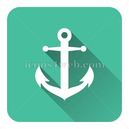 Anchor flat icon with long shadow vector – royalty free icon - Icons for website