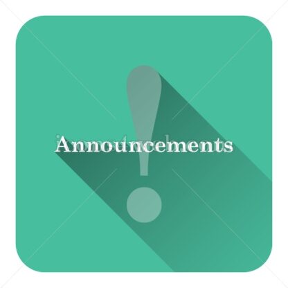 Announcements flat icon with long shadow vector – flat button - Icons for website