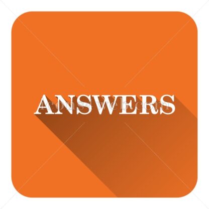 Answers flat icon with long shadow vector – website button - Icons for website