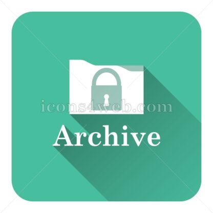 Archive flat icon with long shadow vector – icon stock - Icons for website