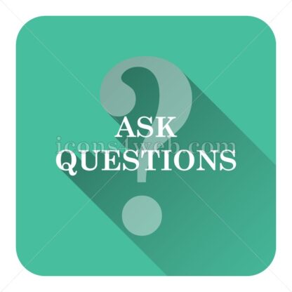 Ask questions flat icon with long shadow vector – web button - Icons for website