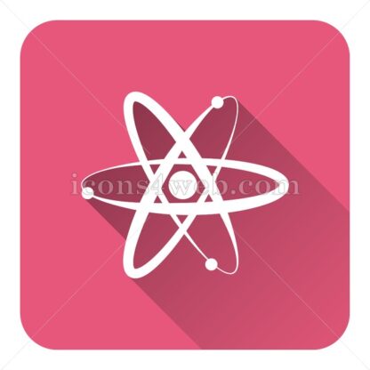 Atoms flat icon with long shadow vector – royalty free icon - Icons for website