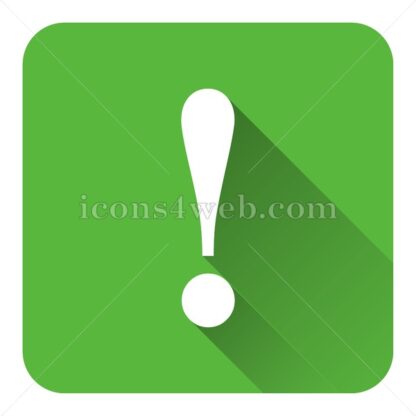 Attention flat icon with long shadow vector – webpage icon - Icons for website