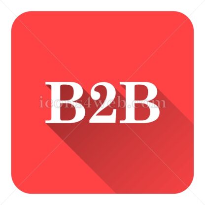 B2B flat icon with long shadow vector – royalty free icon - Icons for website