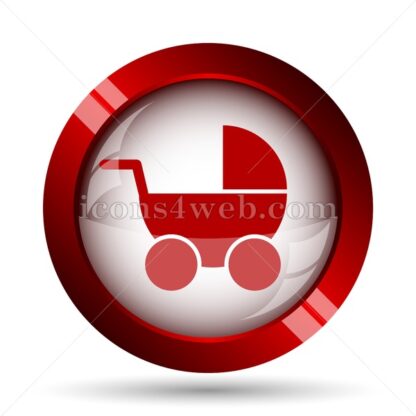 Baby carriage website icon. High quality web button. - Icons for website