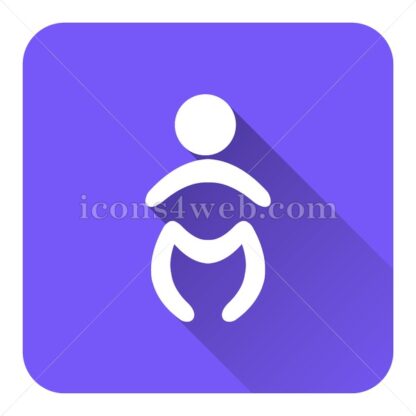 Baby flat icon with long shadow vector – graphic design icon - Icons for website