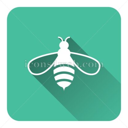 Bee flat icon with long shadow vector – flat button - Icons for website