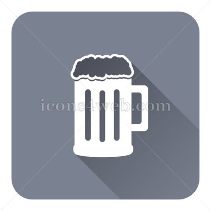 Beer flat icon with long shadow vector – webpage icon - Icons for website