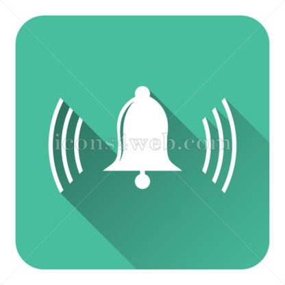 Bell ringing flat icon with long shadow vector – web page icon - Icons for website