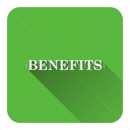 Benefits flat icon with long shadow vector – button for website - Icons for website