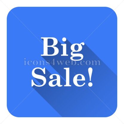 Big sale flat icon with long shadow vector – web icon - Icons for website
