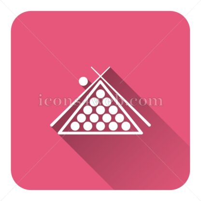 Billiard flat icon with long shadow vector – flat button - Icons for website