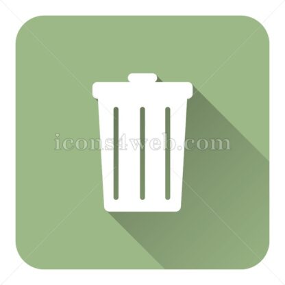 Bin flat icon with long shadow vector – web page icon - Icons for website
