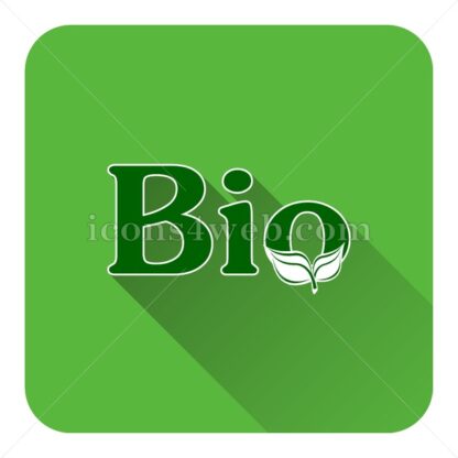 Bio flat icon with long shadow vector – royalty free icon - Icons for website