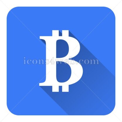Bitcoin flat icon with long shadow vector – button icon - Icons for website