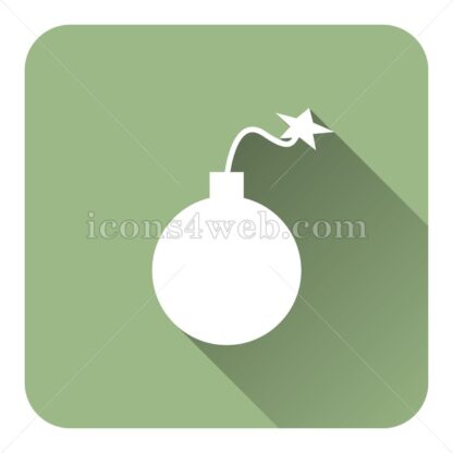 Bomb flat icon with long shadow vector – website icon - Icons for website