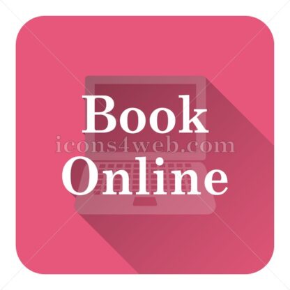 Book online flat icon with long shadow vector – icon stock - Icons for website