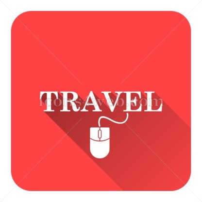Book online travel flat icon with long shadow vector – vector button - Icons for website