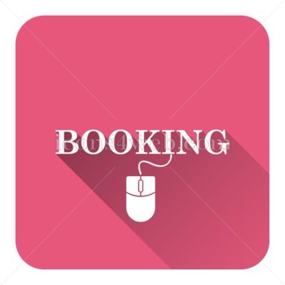 Booking flat icon with long shadow vector – vector button - Icons for website
