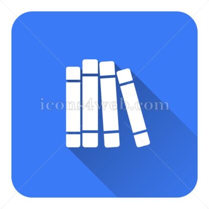 Books library flat icon with long shadow vector – icon website - Icons for website