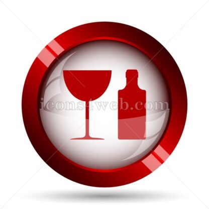 Bottle and glass website icon. High quality web button. - Icons for website