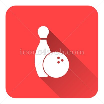 Bowling flat icon with long shadow vector – flat button - Icons for website