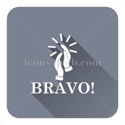 Bravo flat icon with long shadow vector – button for website - Icons for website