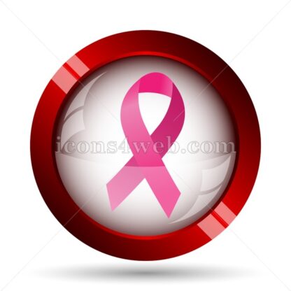 Breast cancer ribbon website icon. High quality web button. - Icons for website