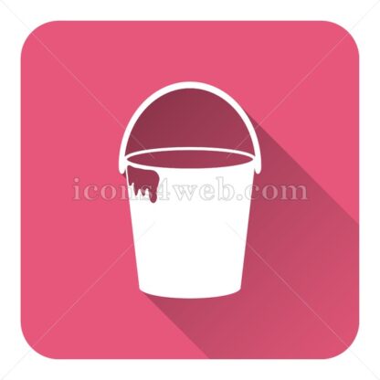 Bucket flat icon with long shadow vector – internet icon - Icons for website