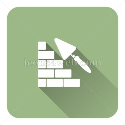 Building wall flat icon with long shadow vector – vector button - Icons for website